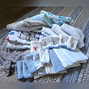 Baby blankets, towel, wash cloths